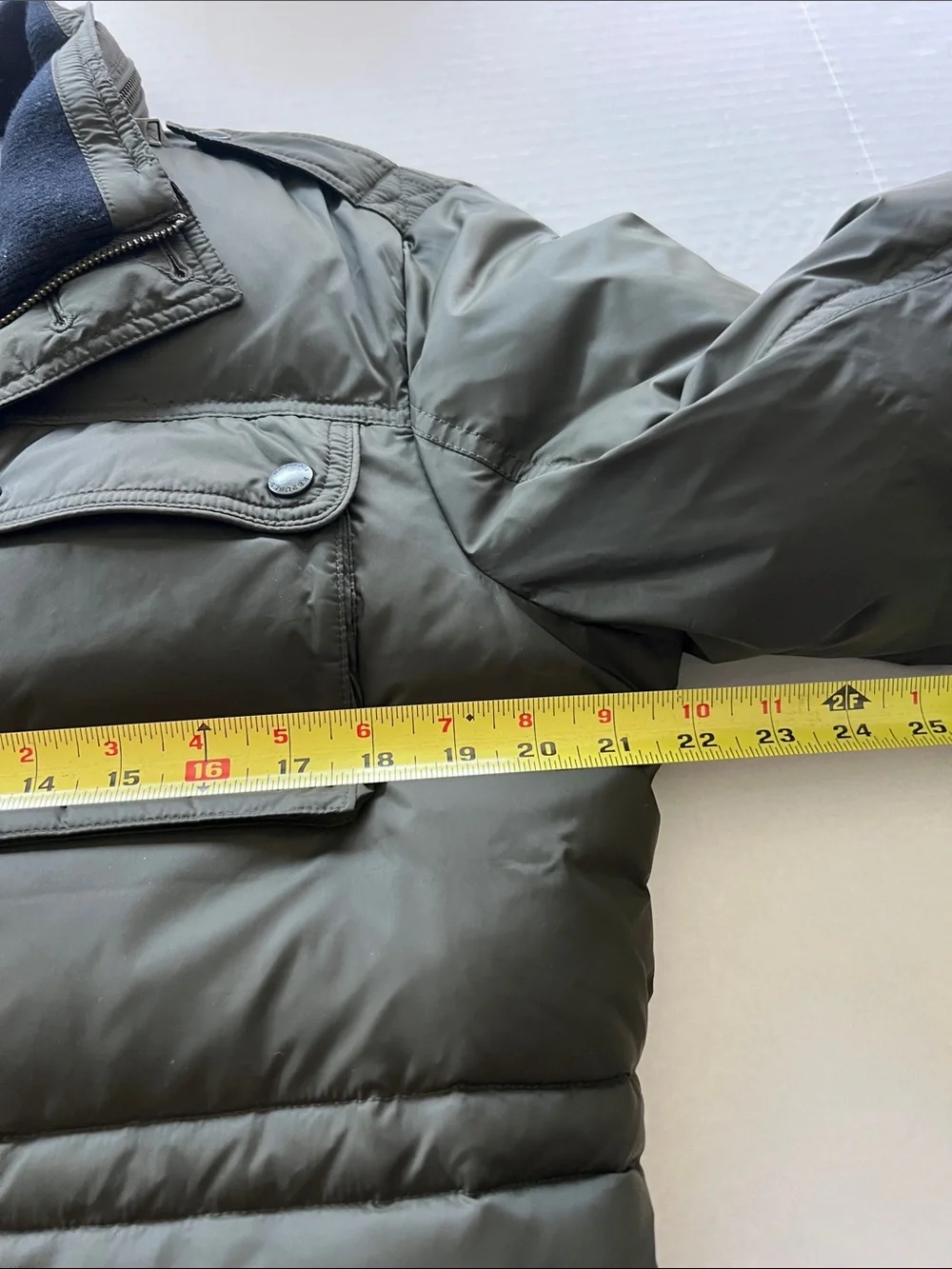 Banana Republic Olive Green Military Field Jacket/Puffer Orange Lining Size M